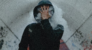 In the cigarette smoke